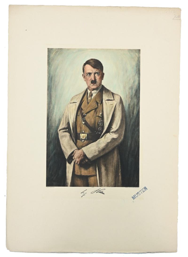 Proof Example of Adolf Hitler Lithograph by G.Waltenberger