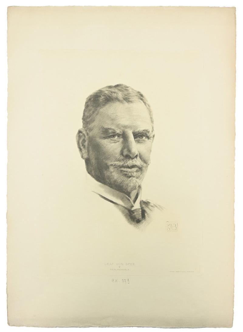 German Portrait Print/Litho of Admiral Graf von Spee by K.J.Böhringer