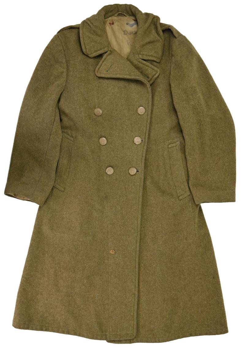 US WW2 Overcoat Wool Melton OD.