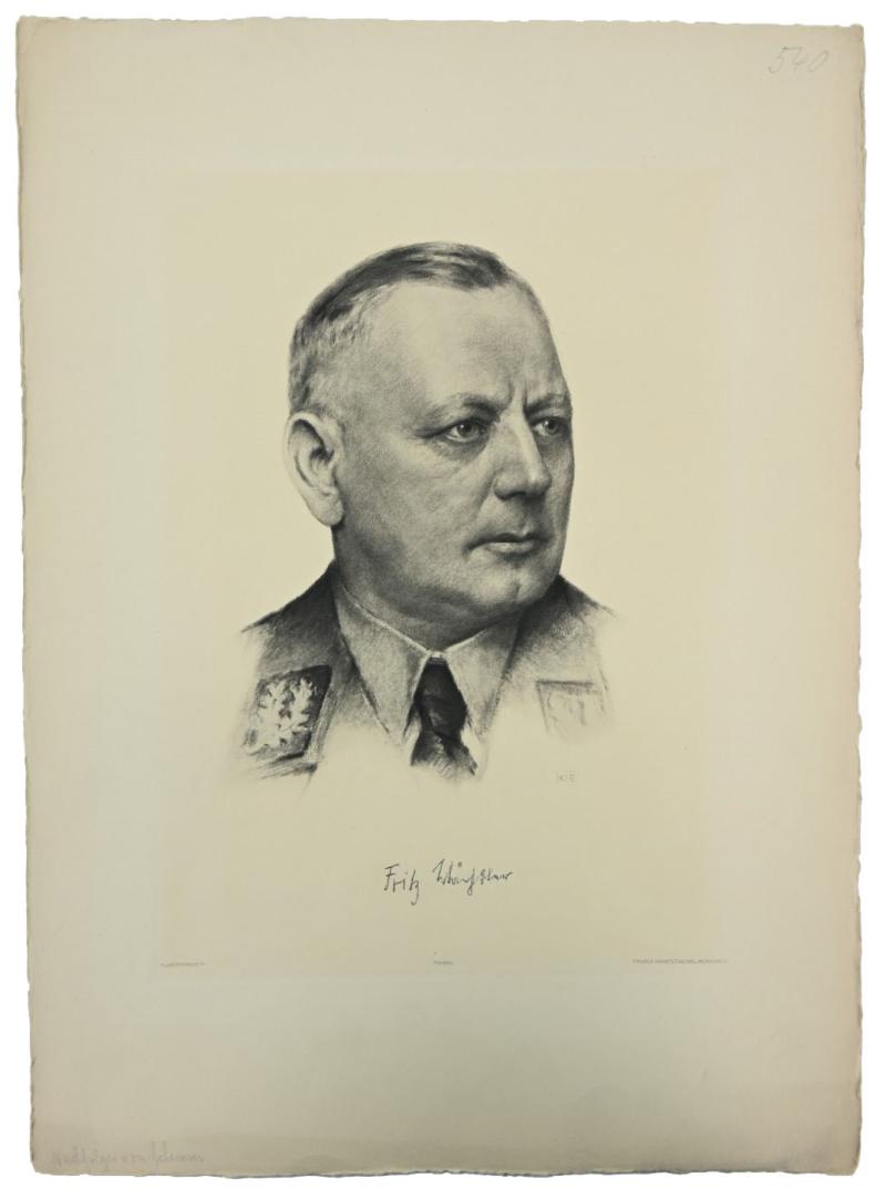 German Portrait Print/Litho of Fritz Wächtler by K.J.Böhringer