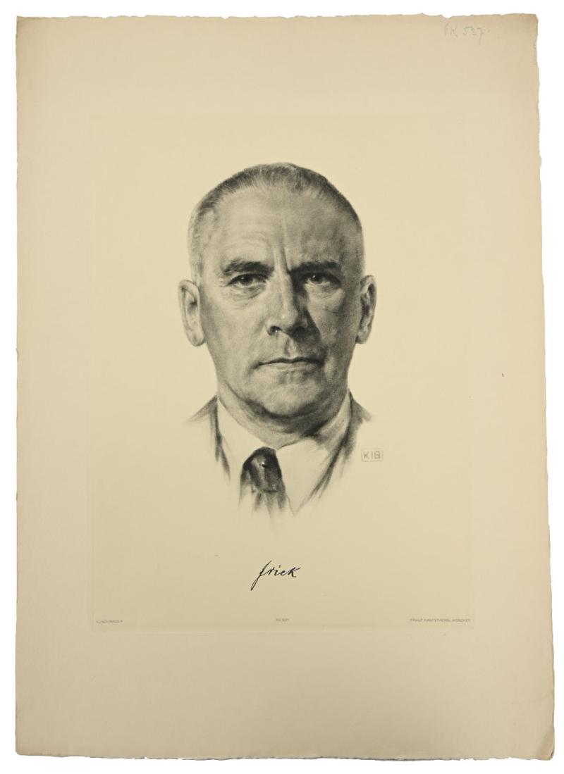 German Portrait Print/Litho of Wilhelm Frick by K.J.Böhringer