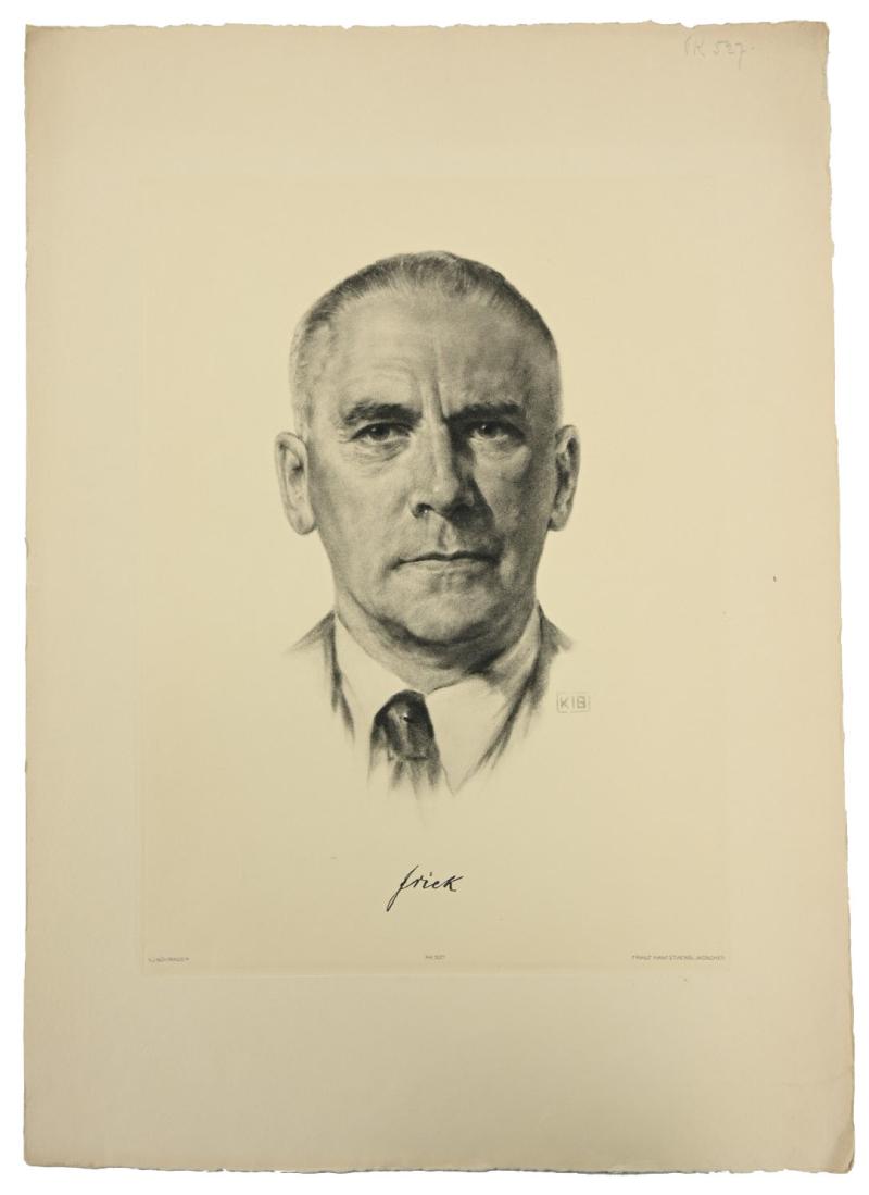 German Portrait Print/Litho of Wilhelm Frick by K.J.Böhringer