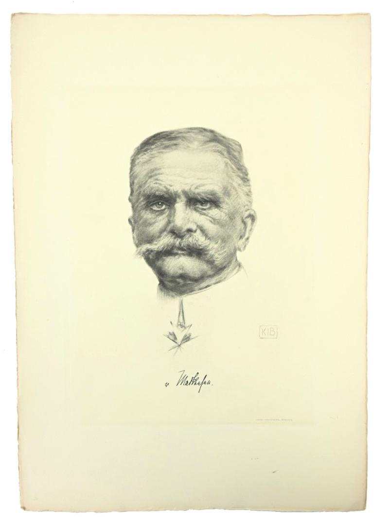 German Portrait Print/Litho of August von Mackensen by K.J.Böhringer