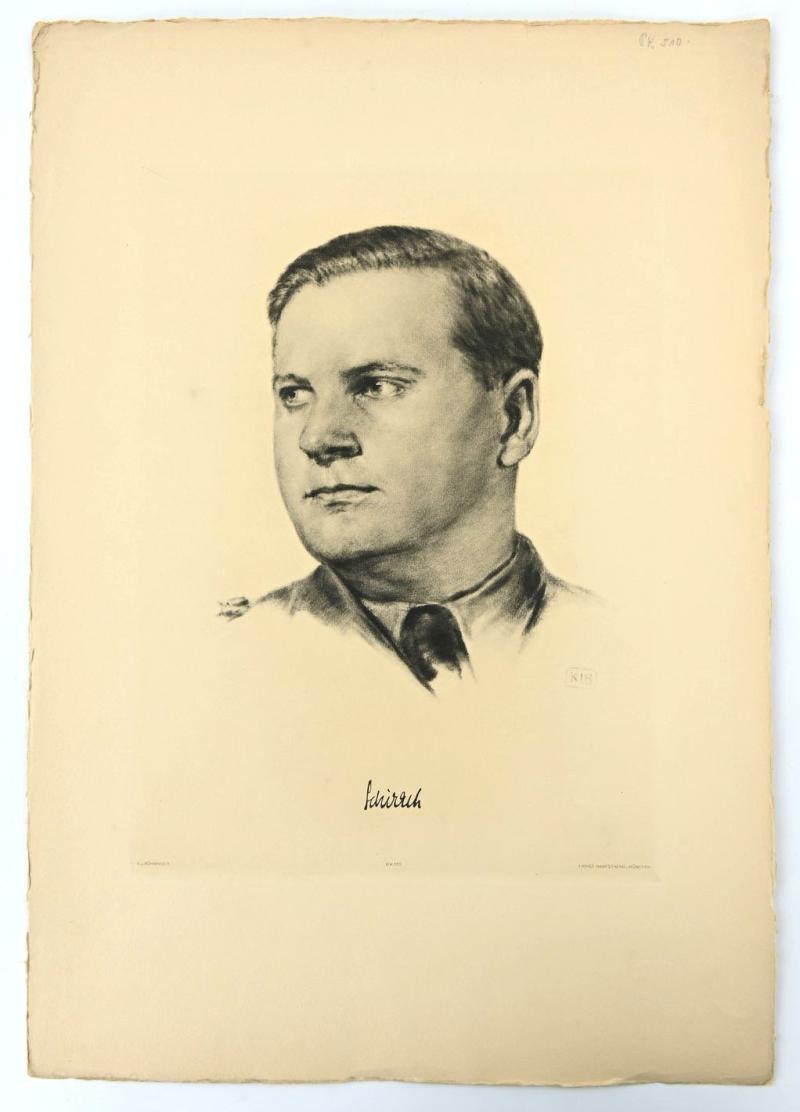 German Portrait Print/Litho of Baldur von Schirach by K.J.Böhringer