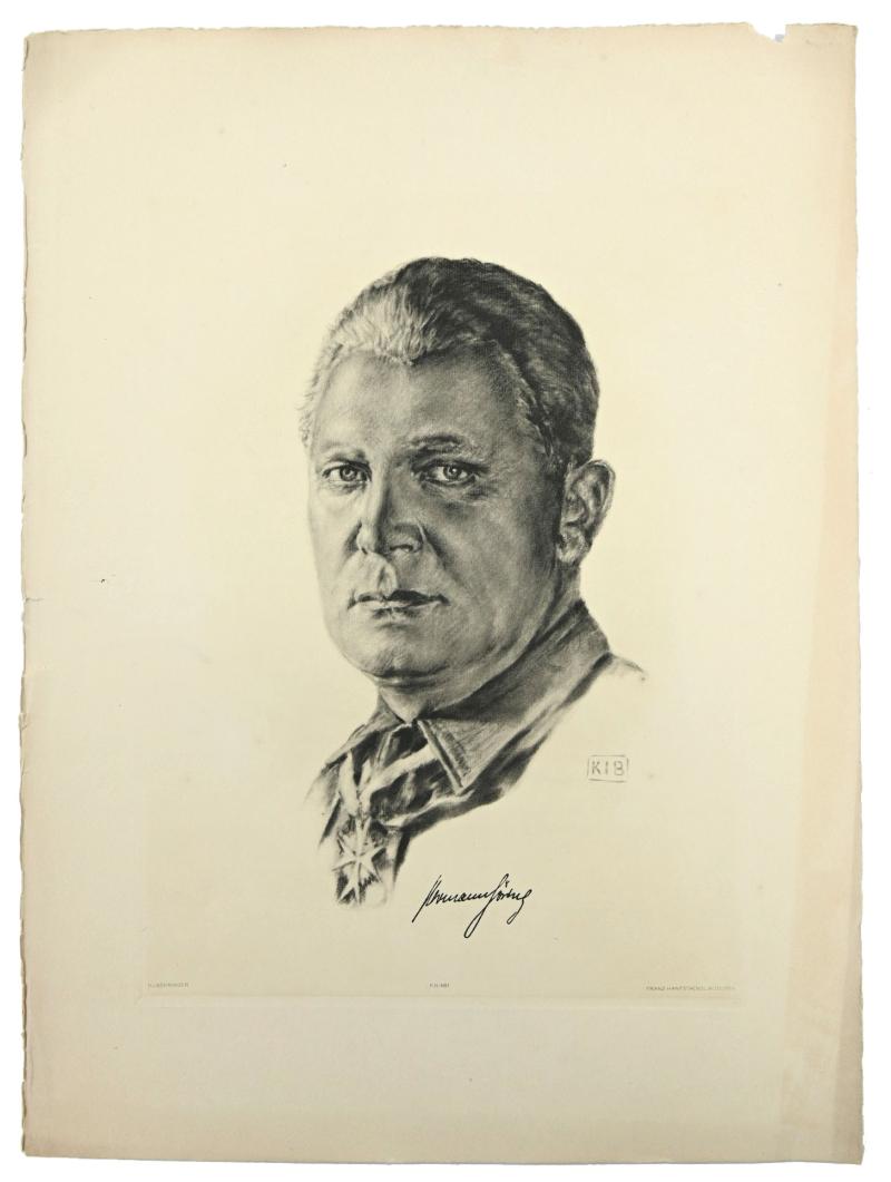 German Portrait Print/Litho of Reichsmarshall Hermann Göring by K.J.Böhringer