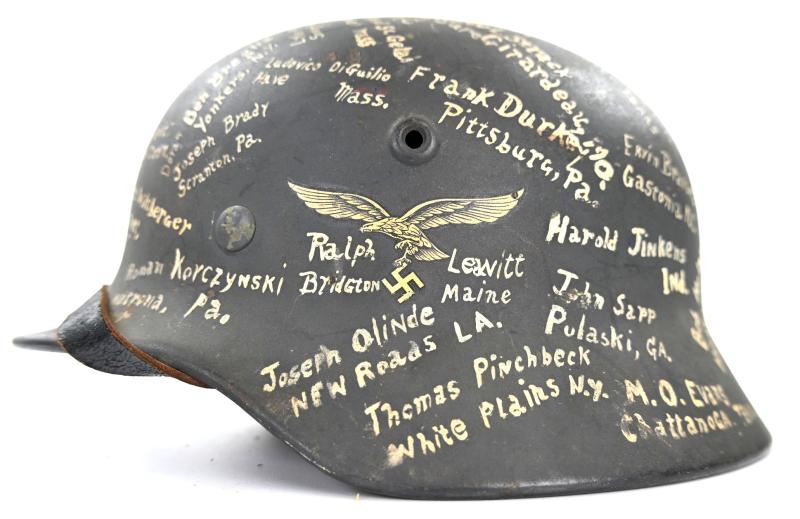 German LW M40 SD KIA Combat Helmet 'US 253th Infantry Regiment bringback'