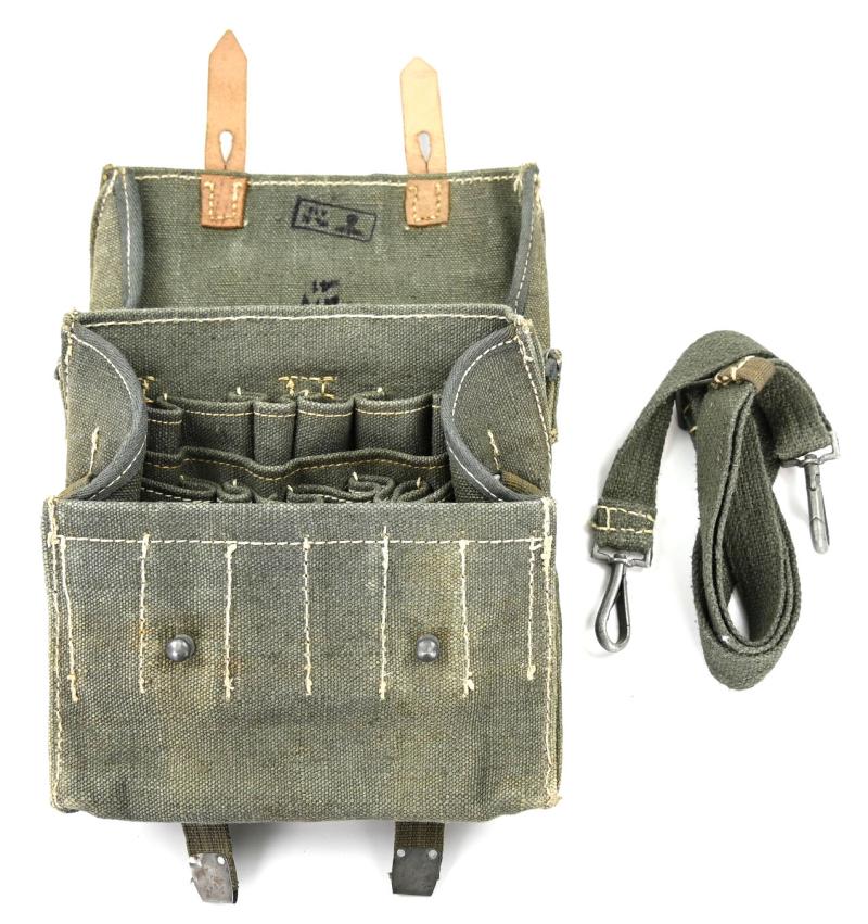 German WH Canvas Flare Shell Pouch with Strap