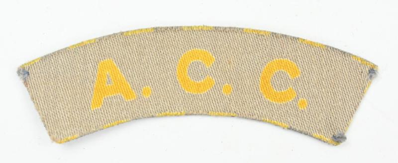 British WW2 A.C.C. Shoulder Title