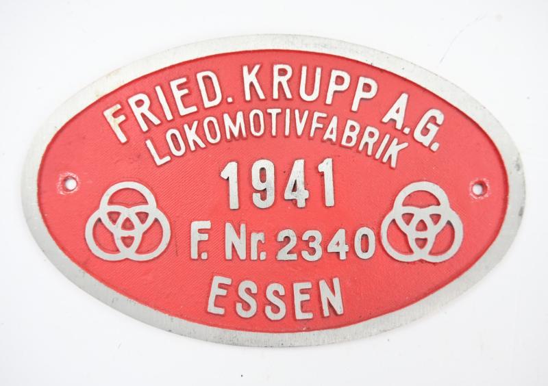 German Third Reich Era Lokomotiv Plate