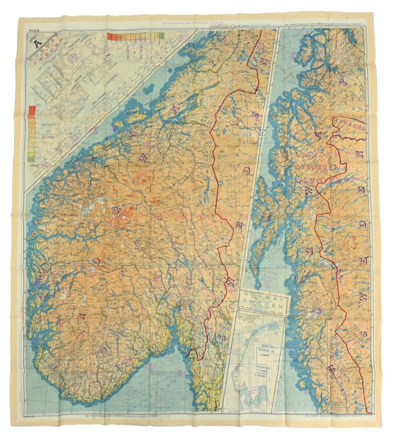 USAAF WW2 Pilot Escape Map FGS A&B Sheet A/E