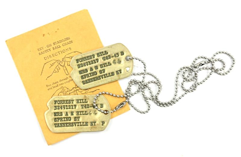 US WW2 Dog-Tag Set 'Forrest Hill'