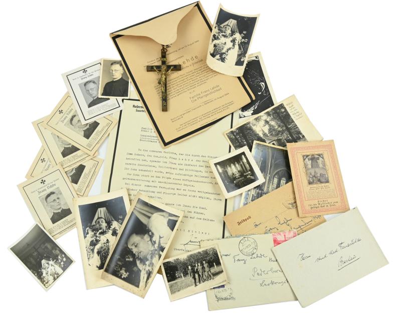 German WH Deathcard Grouping Chaplain Franz Lehde
