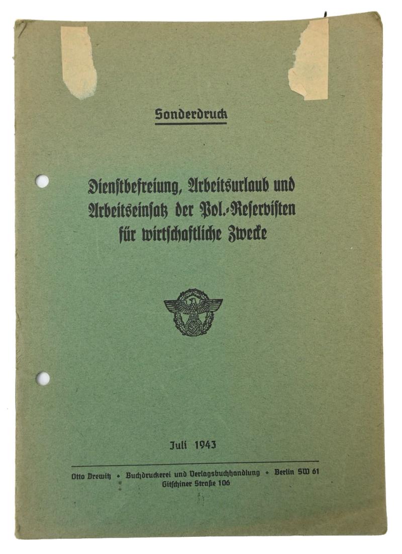 German Third Reich Police Booklet 1943