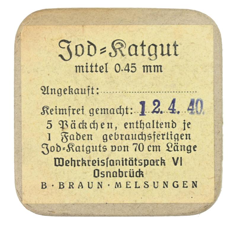 German WH Medical Suture 'Jod-Katgut' Package