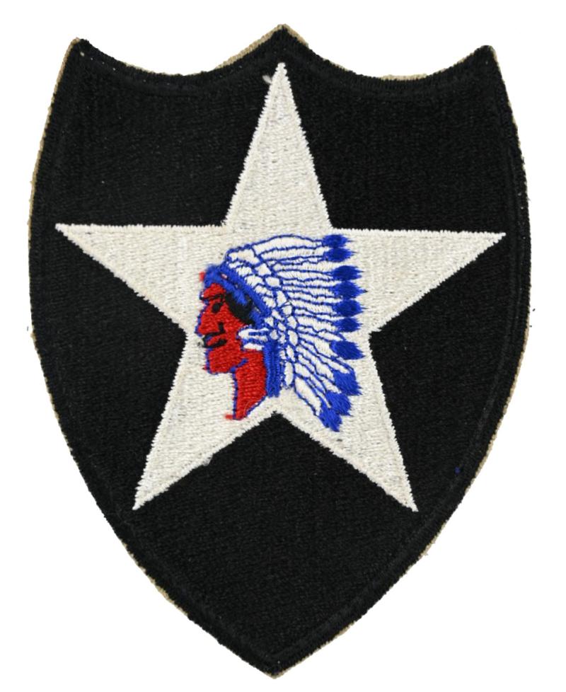 Worldwarcollectibles us ww2 2nd infantry division indian head ssi patch