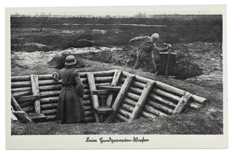 German WH Postcard 'Grenade Trowing'