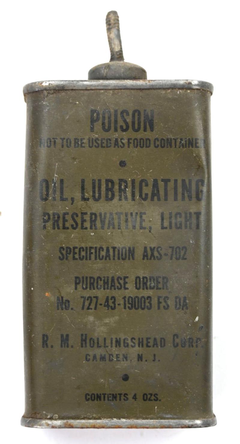 US WW2 Tin Can of Lubricating Oil