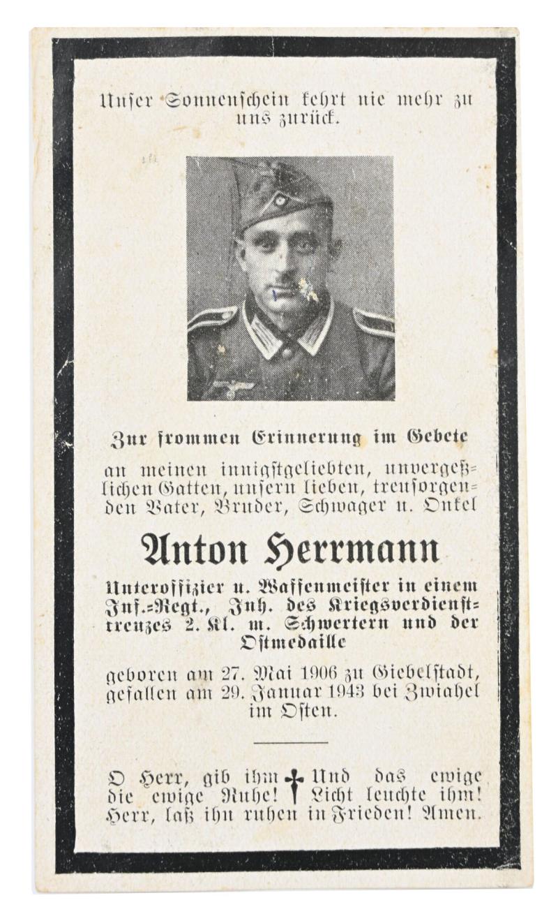 German WH Deathcard 'Anton Herrmann'