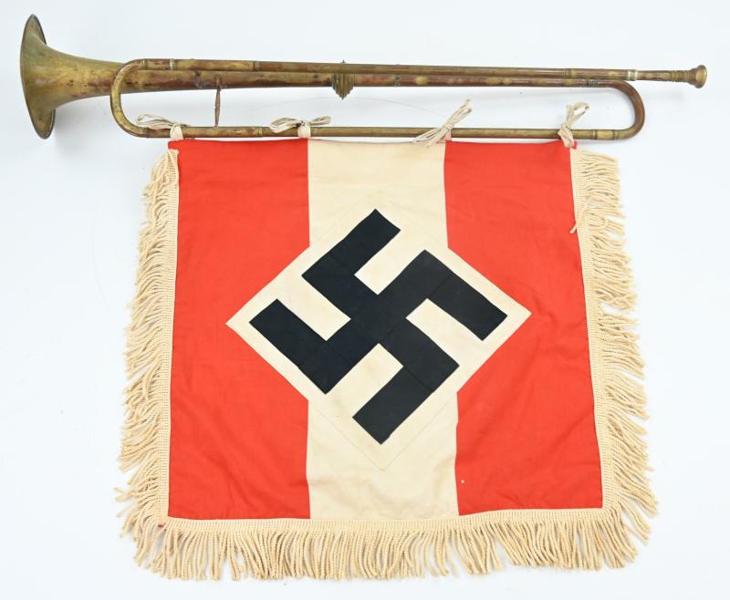 German Hitler Youth Trumpet & Fahne