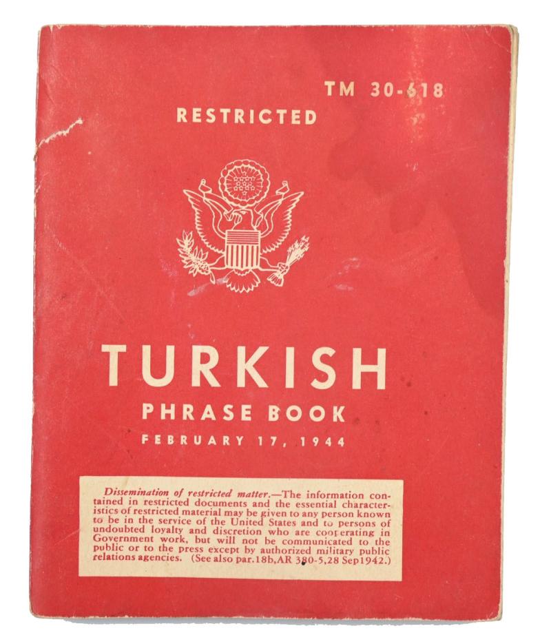US WW2 Turkish Phrase Book