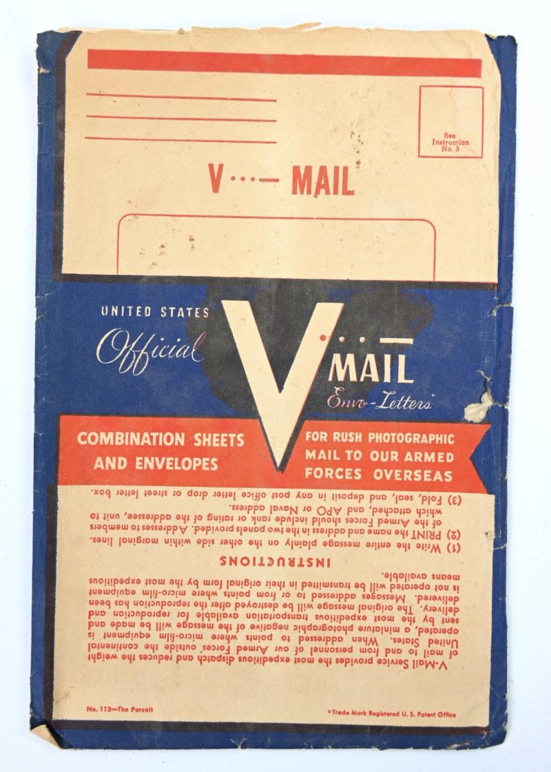 US WW2 V-mail envelops and writing paper