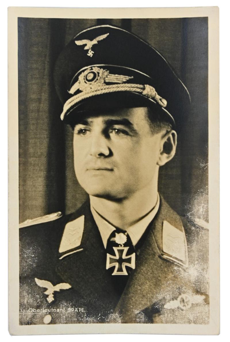 German LW Portrait Postcard 'Oberleutnant Spate'