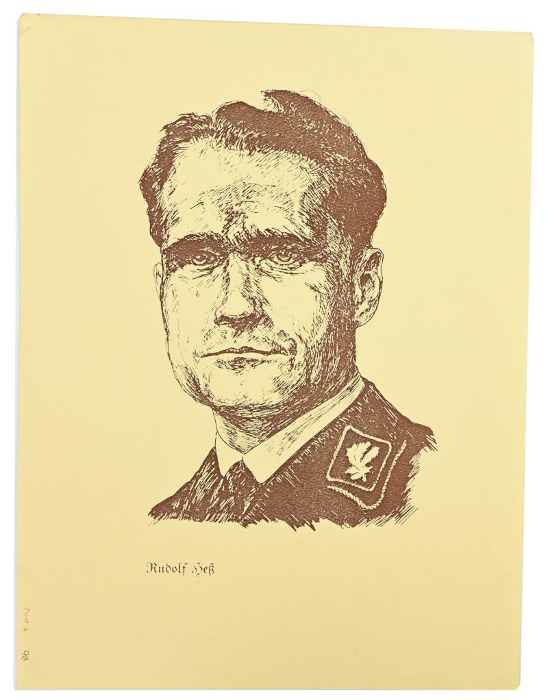 German Third Reich era Print 'Rudolf Hess'