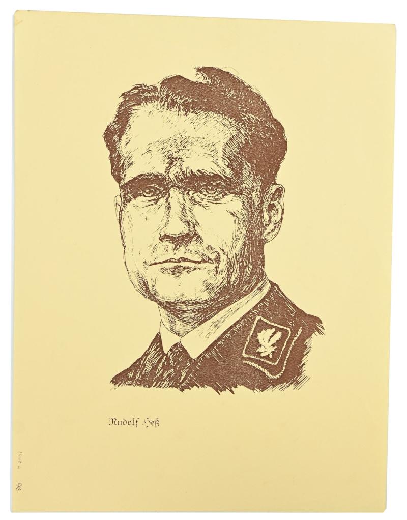 German Third Reich era Print 'Rudolf Hess'