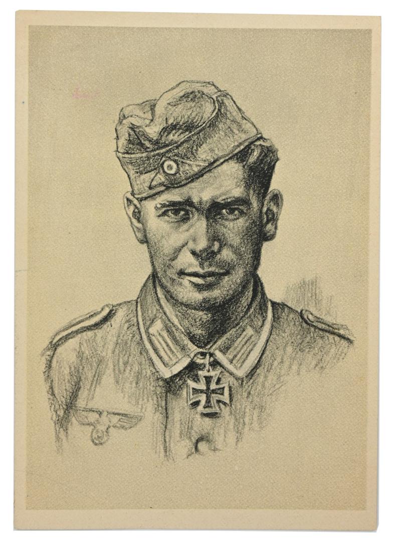German Postcard Knight's Cross Recipient 'Sebastian Reiser'