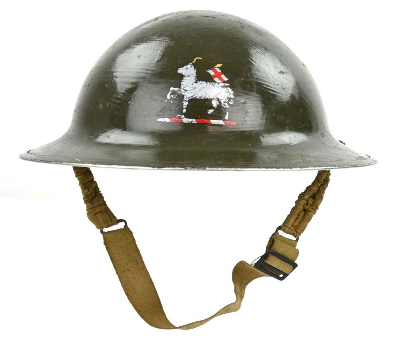 British WW2 Brodie Helmet 'Queen's Royal Regiment' (West Surrey)