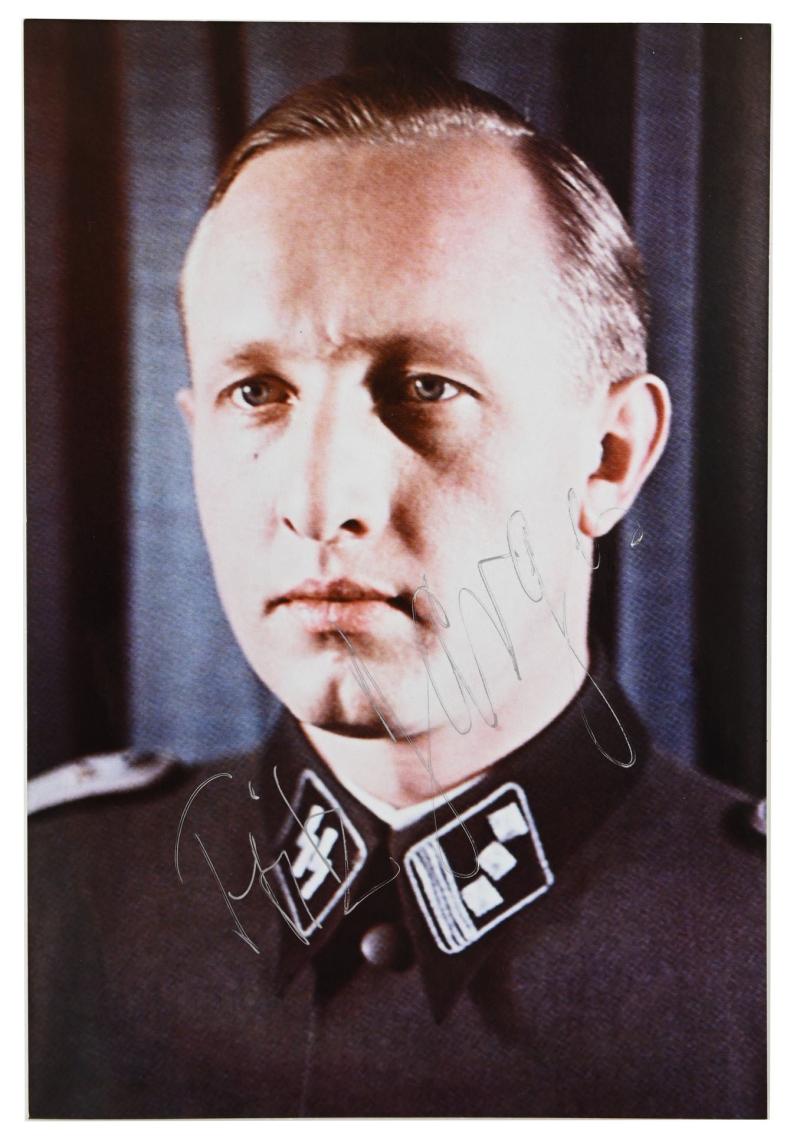 Postcard with Signature of Waffen-SS KC Recipient 'Fritz Darges'