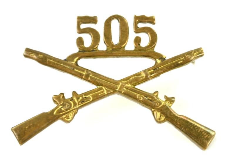 US WW2 505th PIR Officer Collar Rifles Insignia