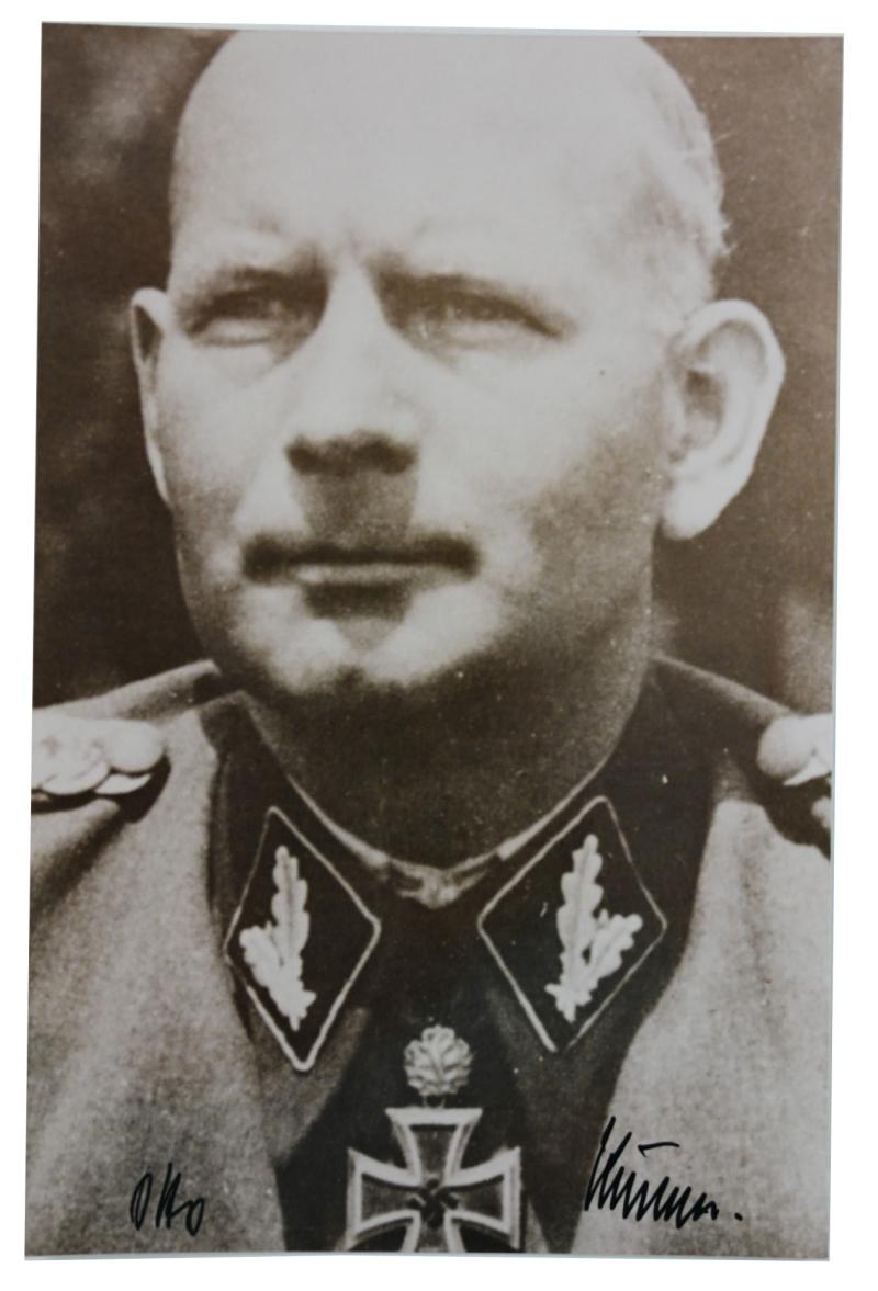 Postcard with Signature of Waffen-SS KC-OL&S Recipient 'Otto Kumm'