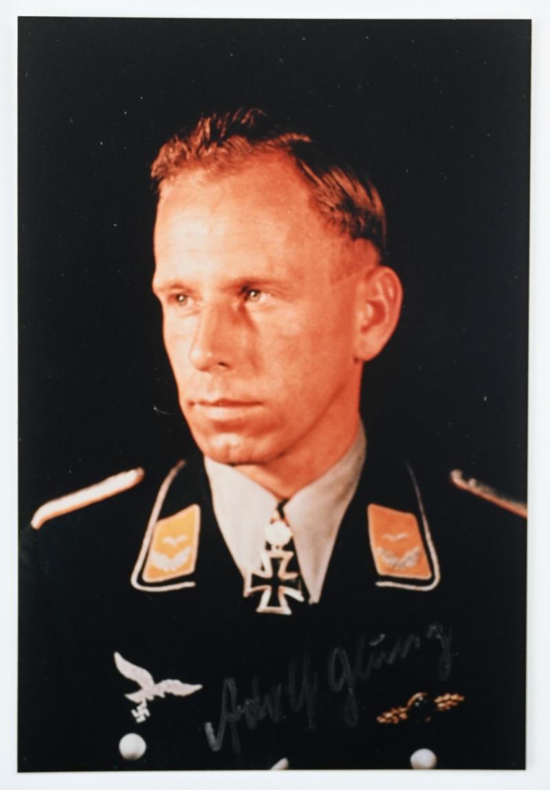 Signature of Luftwaffe KC-OLC Recipient 'Adolf Glunz'