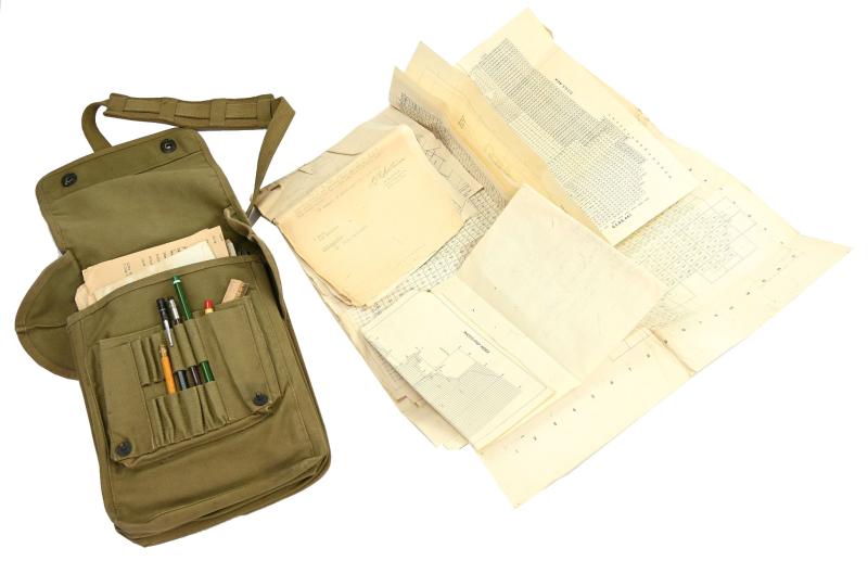 US WW2 Officer's Mapcase with Content