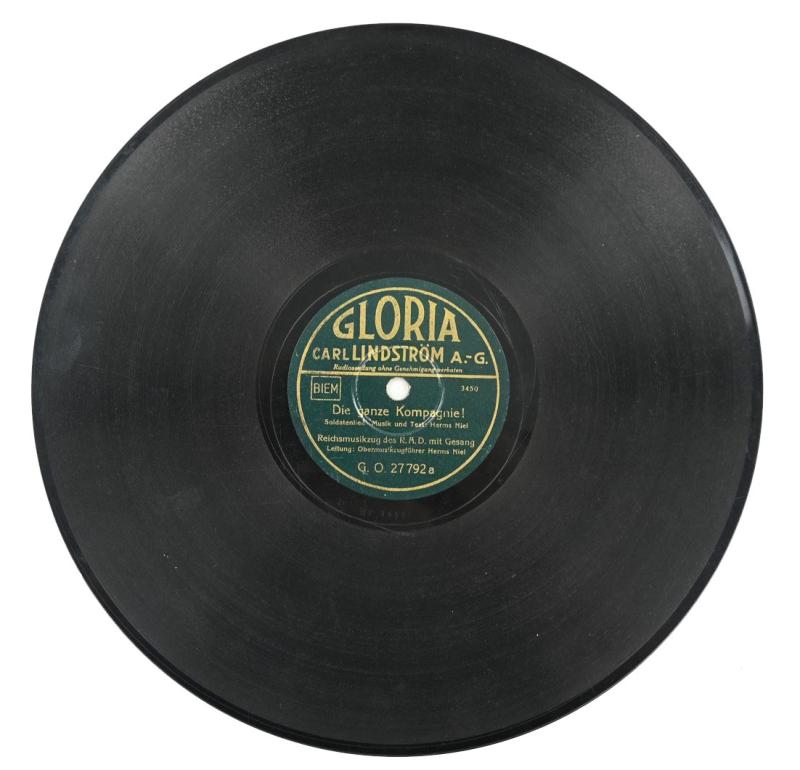 German Third Reich Era Music Record 'RAD'