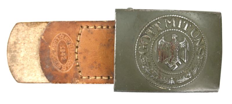 German WH Beltbuckle with Tab 'H&K 1942'