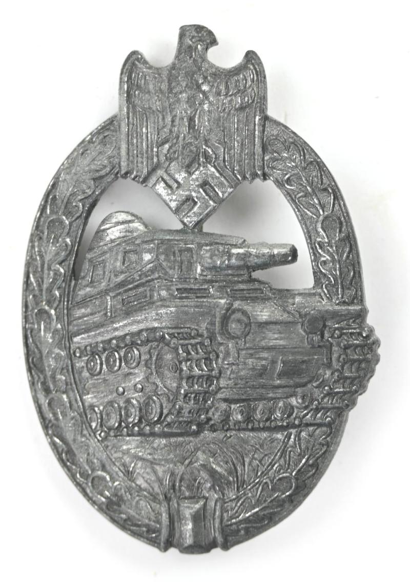 German Panzer Assault Badge in Silver 'Adolf Scholze'