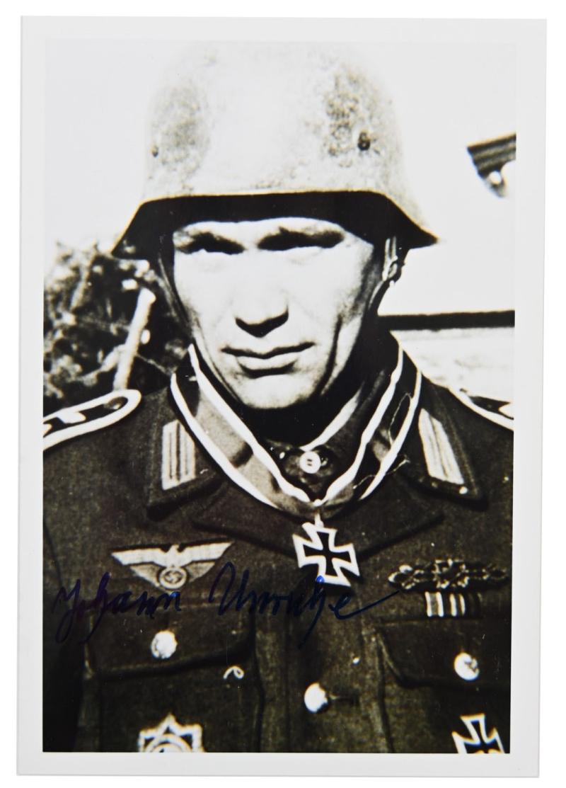 Signature of Wehrmacht Heer KC Recipient 'Johannes Unruhe'