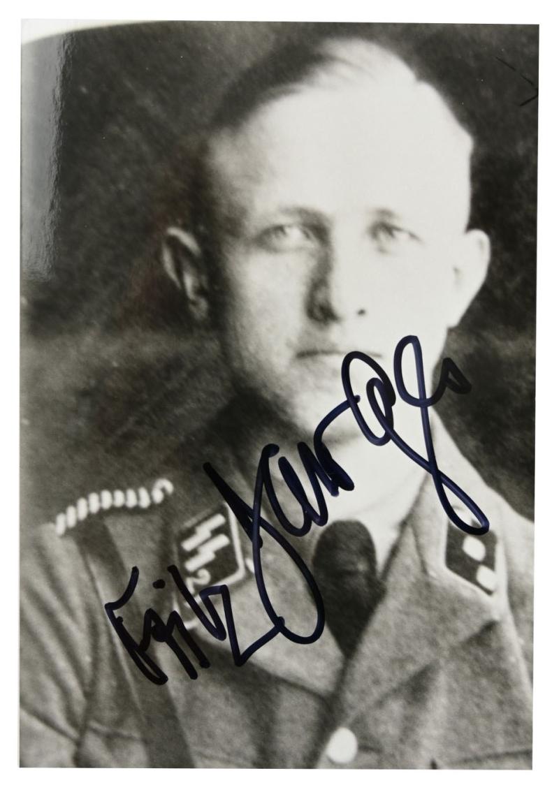 Postcard with Signature of Waffen-SS KC Recipient 'Fritz Darges'