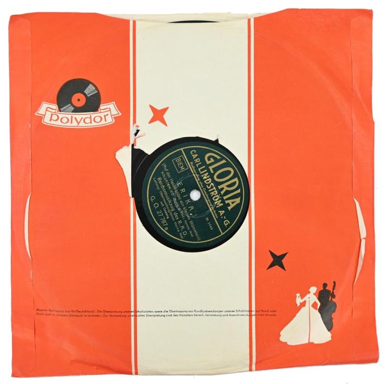 German Third Reich Era Music Record 'RAD'