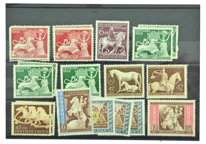 German Third Reich Era Postcard Stamps