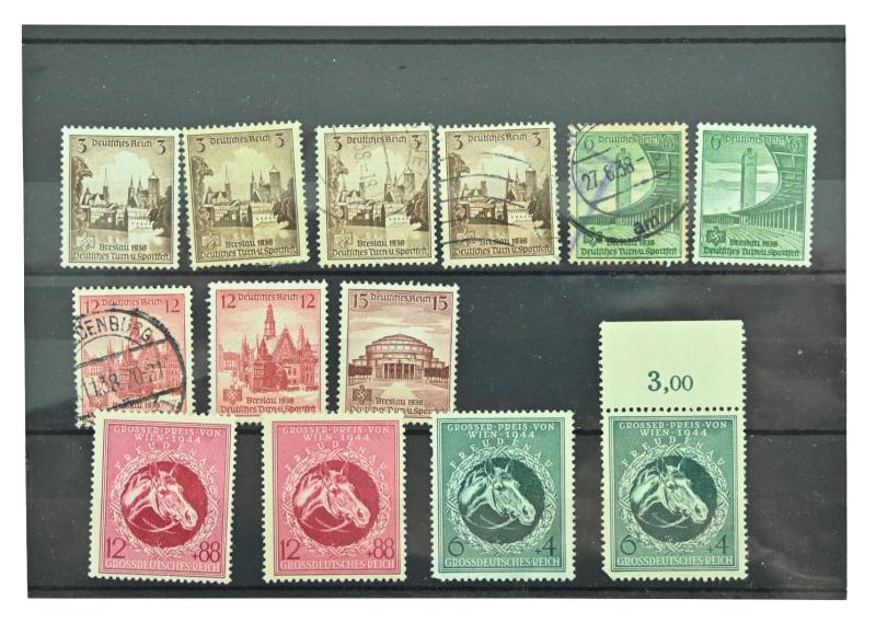 German Third Reich Era Postcard Stamps