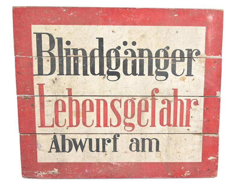 German WH Warning Sign 'Blindgänger'
