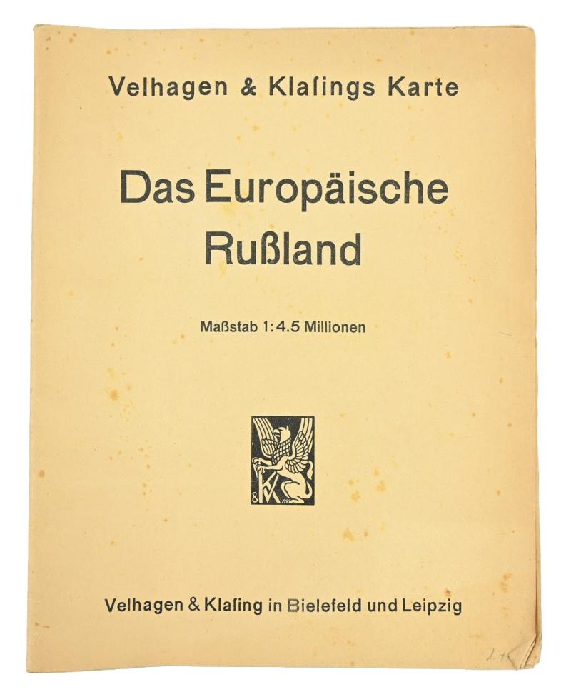 German Third Reich Era Mapcard 'Europian Russia'