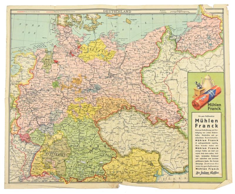 German Third Reich Era Mapcard 'Deutschland'