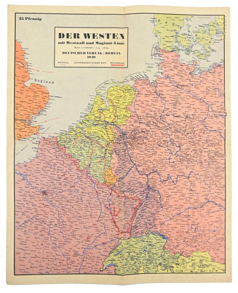 German Third Reich Era Mapcard 'Der Westen'