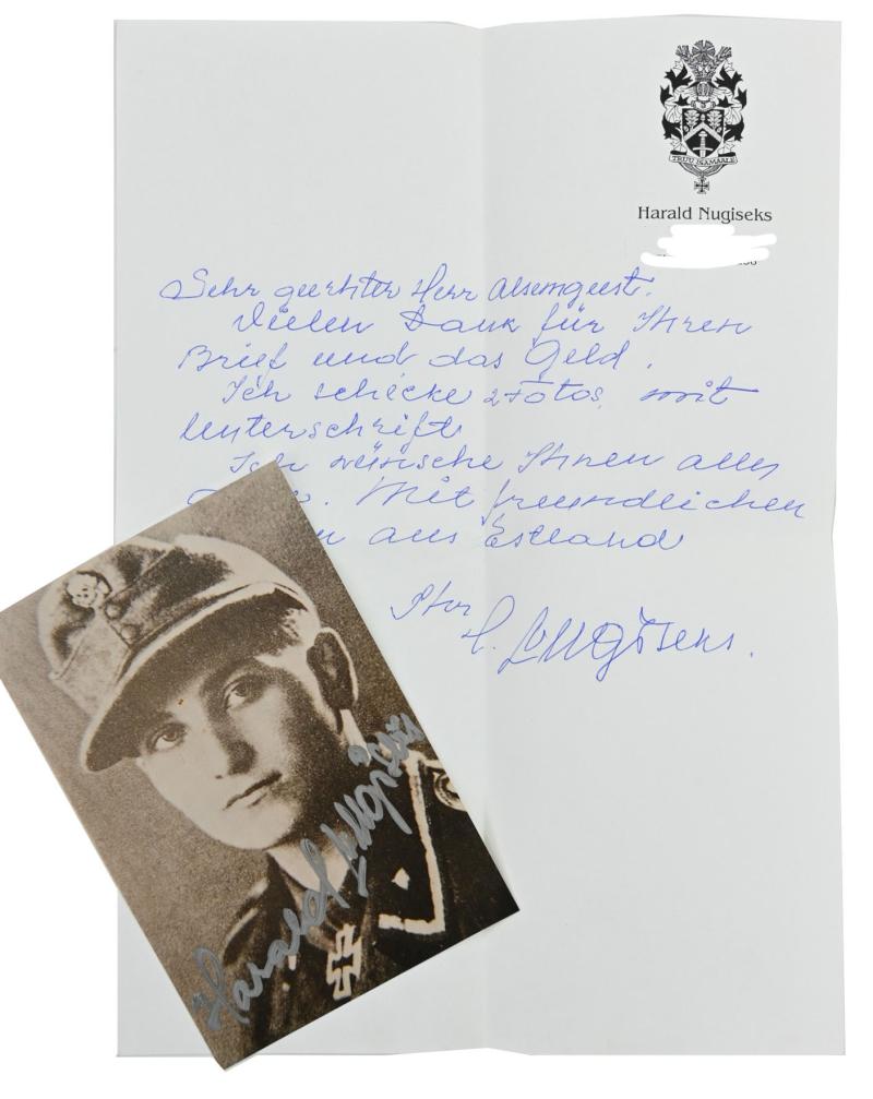 Signature of Waffen-SS KC Recipient 'Harald Nugiseks'