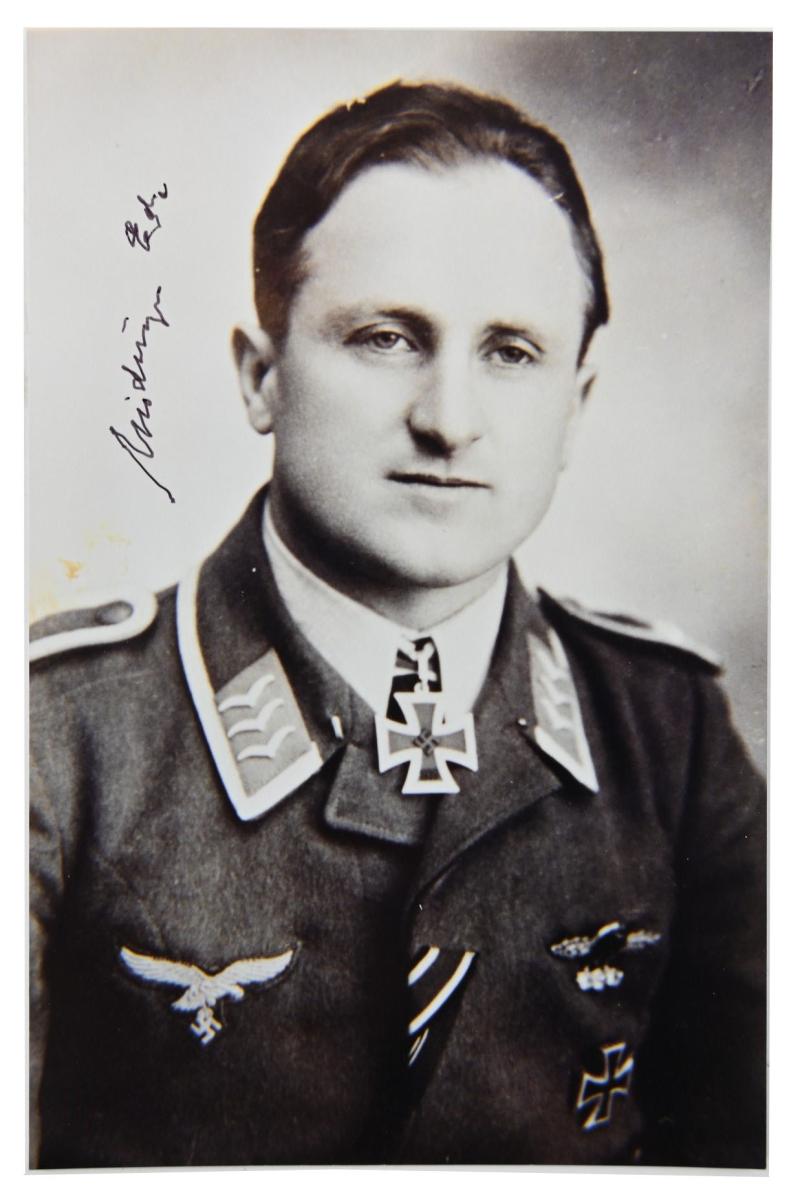 Signature of Luftwaffe Recipient 'Eduard Lindinger'