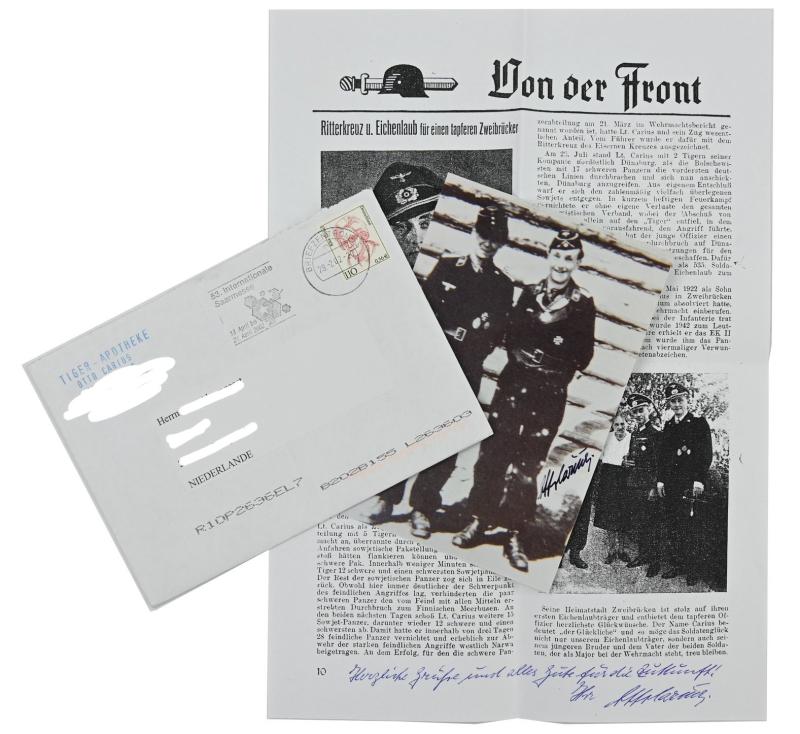 Signature of WH KC-OLC Recipient 'Otto Carius'